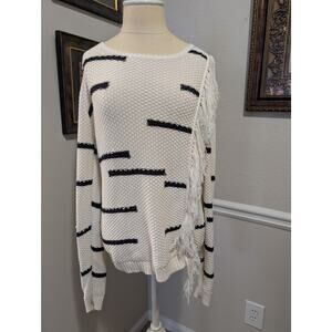 Lucky Brand Striped Fringe Sweater – Women’s Small